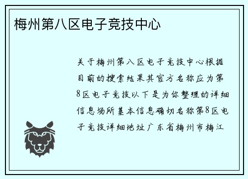 梅州第八区电子竞技中心